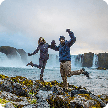 Men and women exploring Iceland